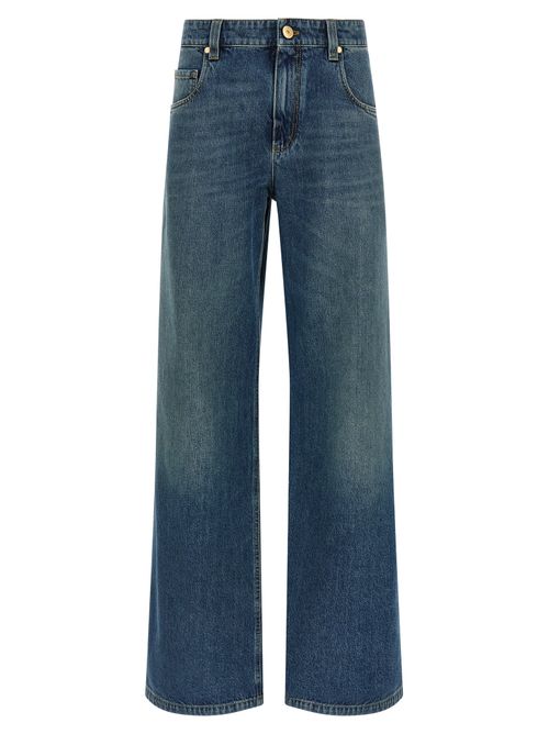 Stonewashed Denim Jeans Blue