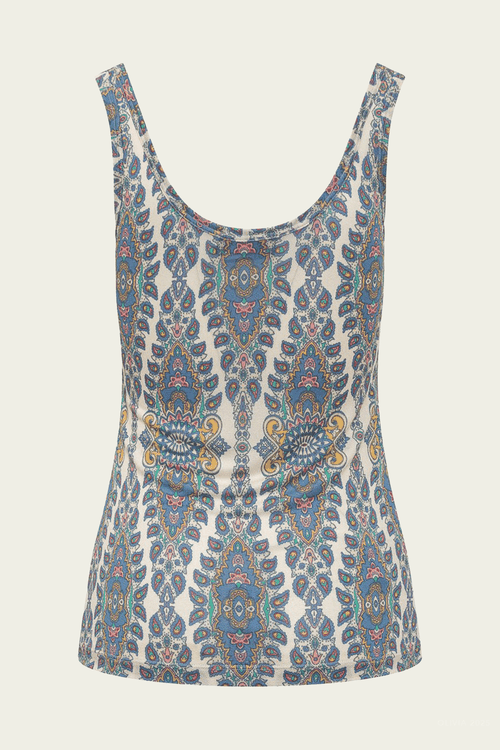 Paisley-Print Tank Top in Blue Multi