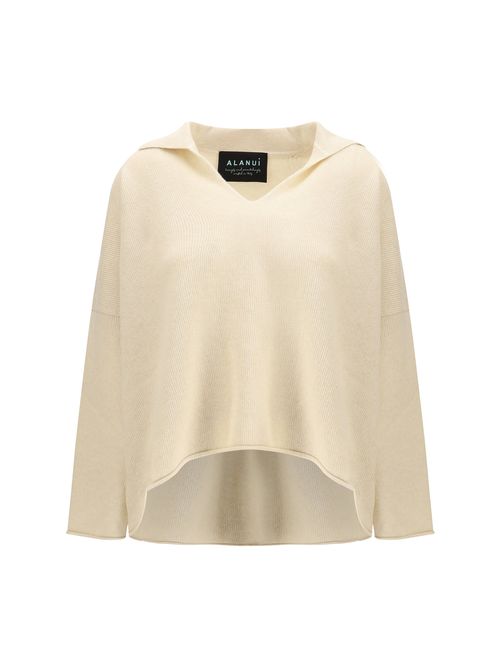 Polo Collar Sweater — Beige