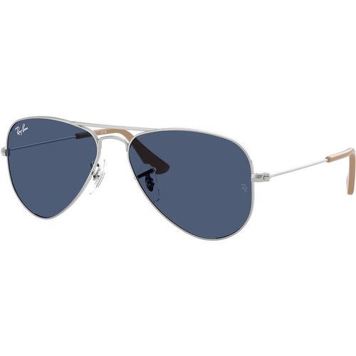 Ray - Ban Kid Ray - Ban RJ9506S JUNIOR AVIATOR 301/80 Sunglasses Metal Silver Blue Pilot Norma