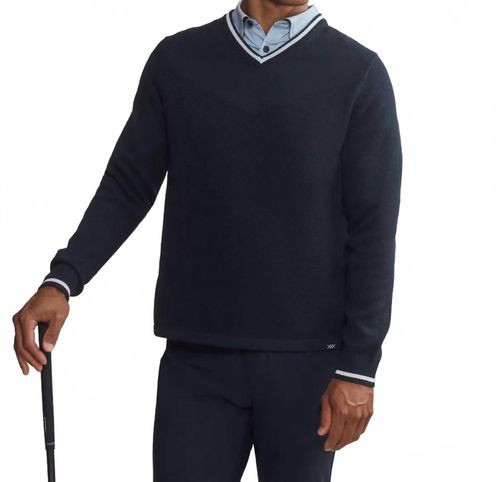 Golf V-Neck Sweater In Navy