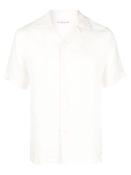 Hibbert short-sleeve linen shirt - Neutrals