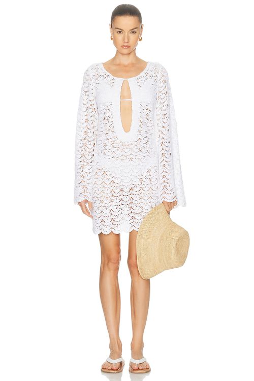 Marlies Grace Rosamund Crochet Dress in White - White. M also in L