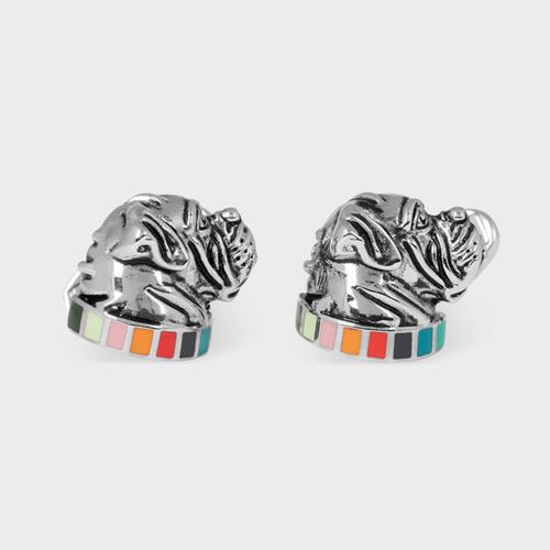 Silver 'Artist Stripe' Dog Cufflinks
