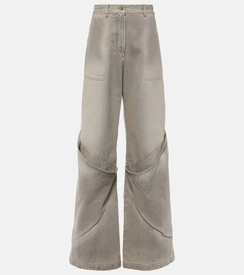 Low-rise wide-leg cargo jeans