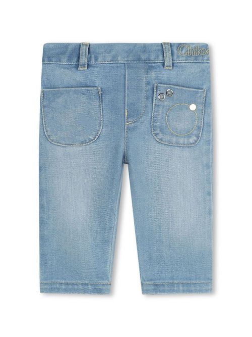Patch-pocket straight-leg jeans - Blue