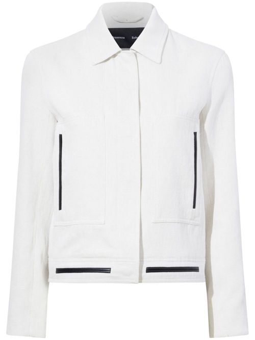 Cotton-linen blend jacket - White