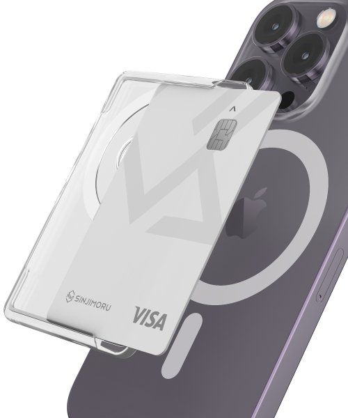 M-Slim Slot iPhone Galaxy All Models MagSafe Card Storage Magnetic Detachable Transparent Clear Hard
