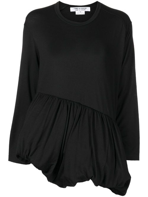 Gathered-hem detail blouse - Black
