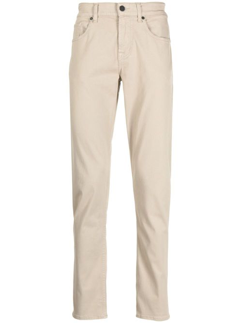 Logo-patch tapered trousers - Brown