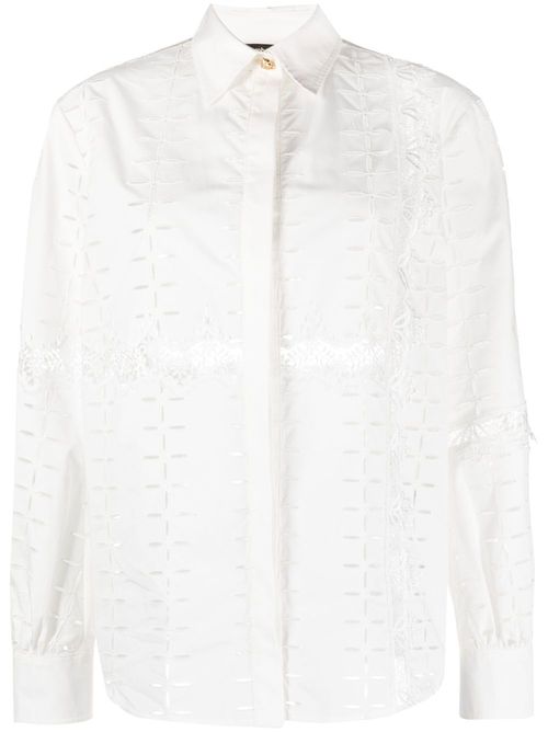 Cut-out detailing cotton shirt - White