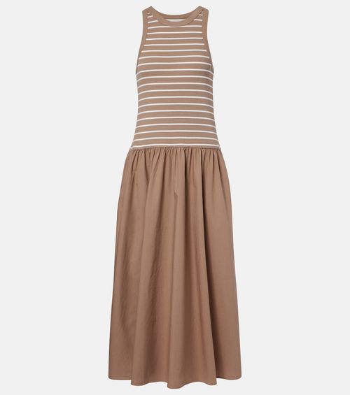 Romina striped cotton-blend midi dress