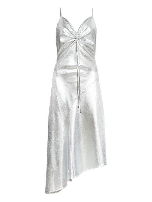 Alexia metallic ruched slip dress - Silver
