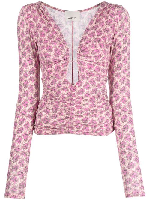 Graphic-print long-sleeve T-shirt - Pink