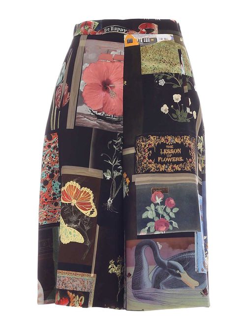 Printed multicolor crop pants