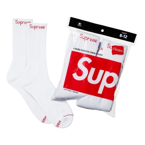 X Hanes FW26 Crew Socks (4 Pack) 'White'