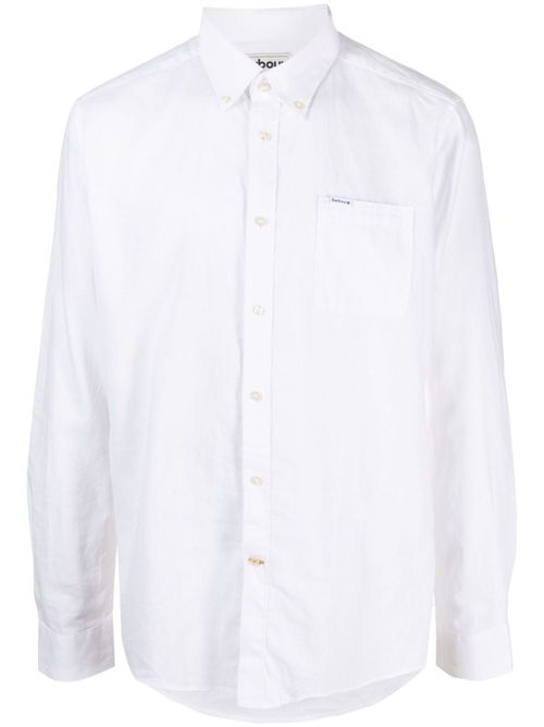 Chest-pocket button-up shirt - White