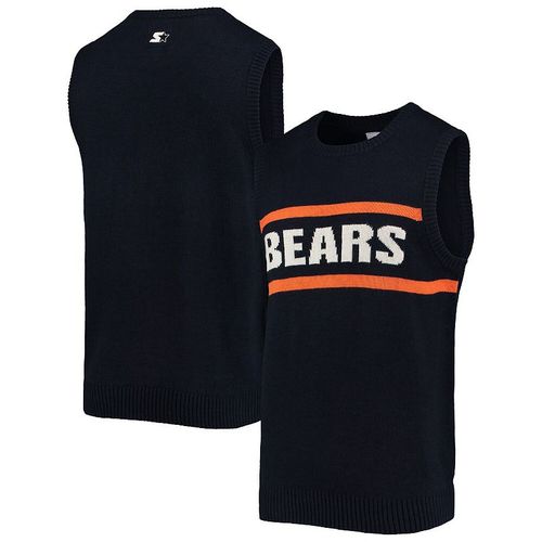Men's tarter Navy/Orange Chicago Bears Player weater Vest, ize: mall, Blue