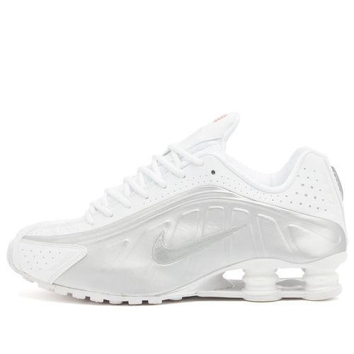 Men's Shox R4 Sneaker in White/Silver/Crimson
