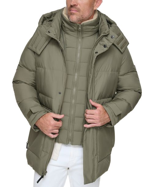 Men's Oswego Duvet Quilted Parka Coat - Sage