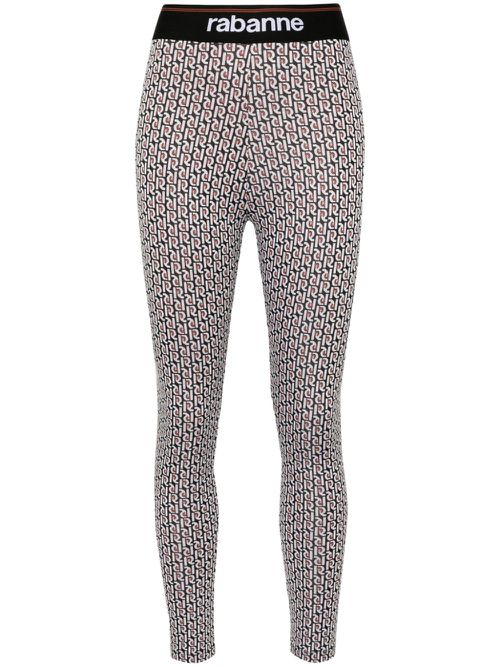 Bodyline monogram-jacquard leggings - Black