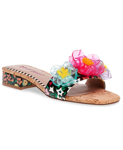 Women's Brice Embellished Block-Heel Slide Sandals - Black Multi