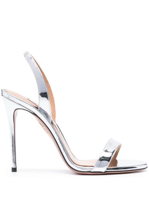 So Nude 110mm leather sandals - Silver
