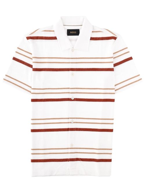 White Pitti Horizontal Stripe Polo Shirt