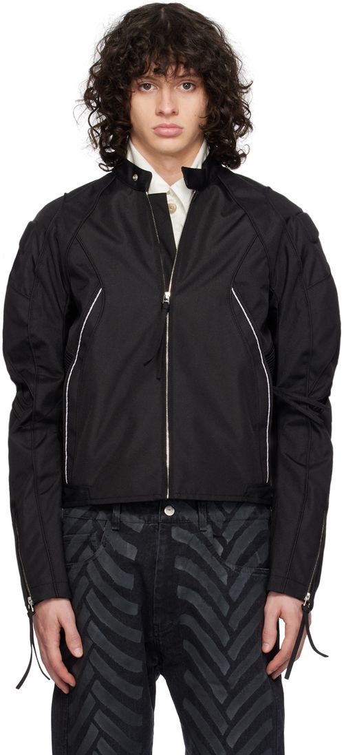 KANGHYUK Black Lock Stitch Bomber Jacket