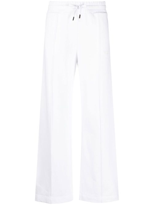Logo-embroidered cotton track pants - White