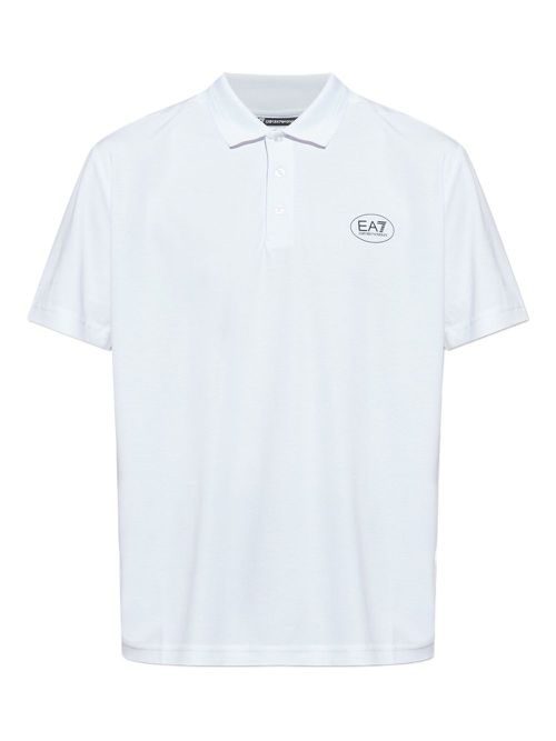 Logo-print polo shirt - White