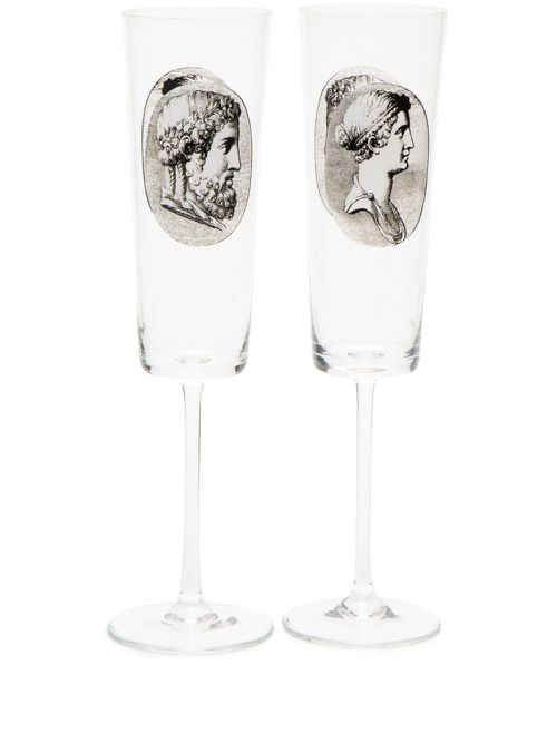 Cammei flute glasses (set of two) - White