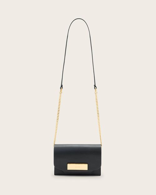 Allsaints Bettina Knit Clutch In Black