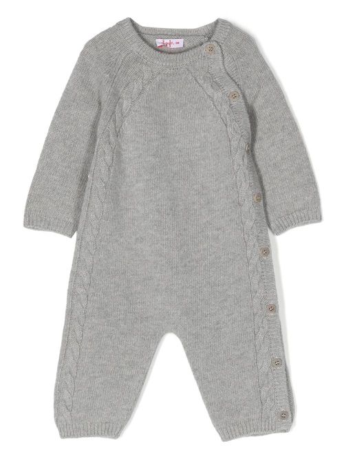 Long-sleeve wool babygrow - Grey