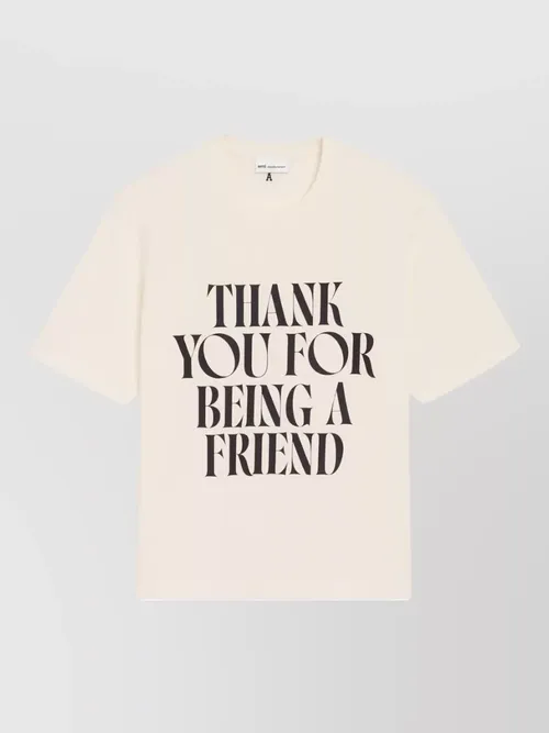 Ami Paris - cotton boxy fit short sleeve printed t-shirt