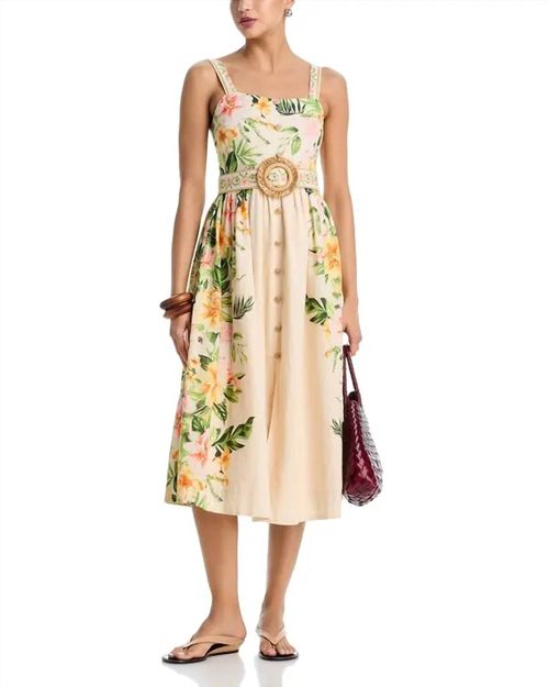 Blair Midi Dress In Cream Multi