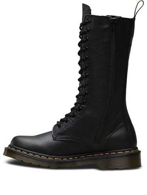 (WMNS) 1B99 Leather Mid Calf Boot 'Black Virginia'