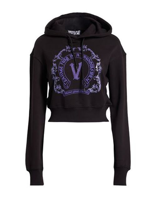 Woman Sweatshirt Black Size L Cotton, Elastane