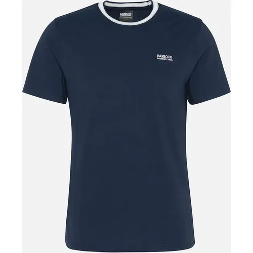 Men's Barbour International Luca Tipped T-shirt Navy - Blue - Size: 44