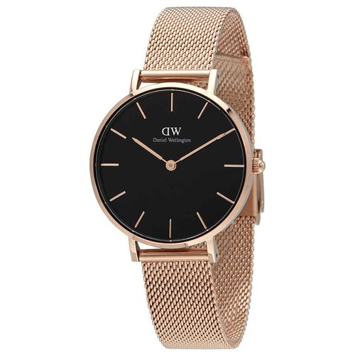 Classic Petite Melrose Black Dial Ladies Watch DW00100161