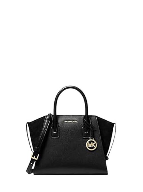 Michael Kors Avril Small Logo and Leather Satchel Black