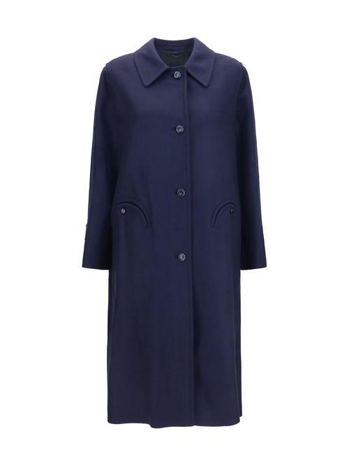 Nitak Woolly Trench Coat — Navy