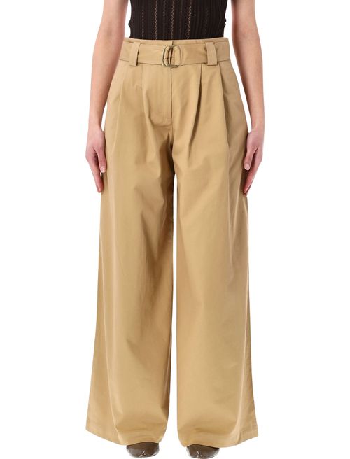 High-Rise Trousers with Removable Belt - Size 36