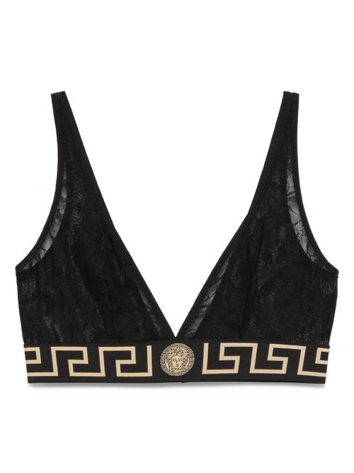 Greca-border bralette - Black