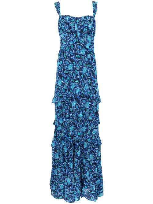 살로니 여성 Chandra ruffled maxi dress - Blue 10704