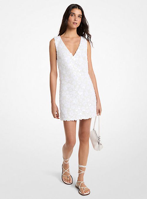 Floral Embellished Scuba Mini Dress