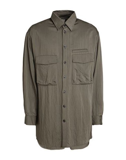 Man Shirt Military green Size 19 ¾ Viscose, Polyamide