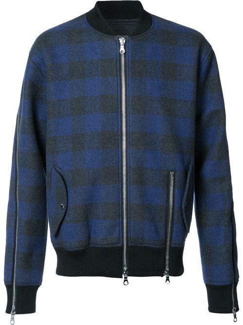 Plaid bomber jacket - Black