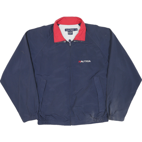 NAUTICA Mens Navy & Red Challenge Zip Jacket M Polyester Blend Sailing