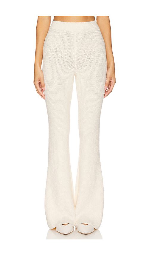 Camila Coelho Nika Rib Pant in Chocolate. L. Also in XS, XXS, S